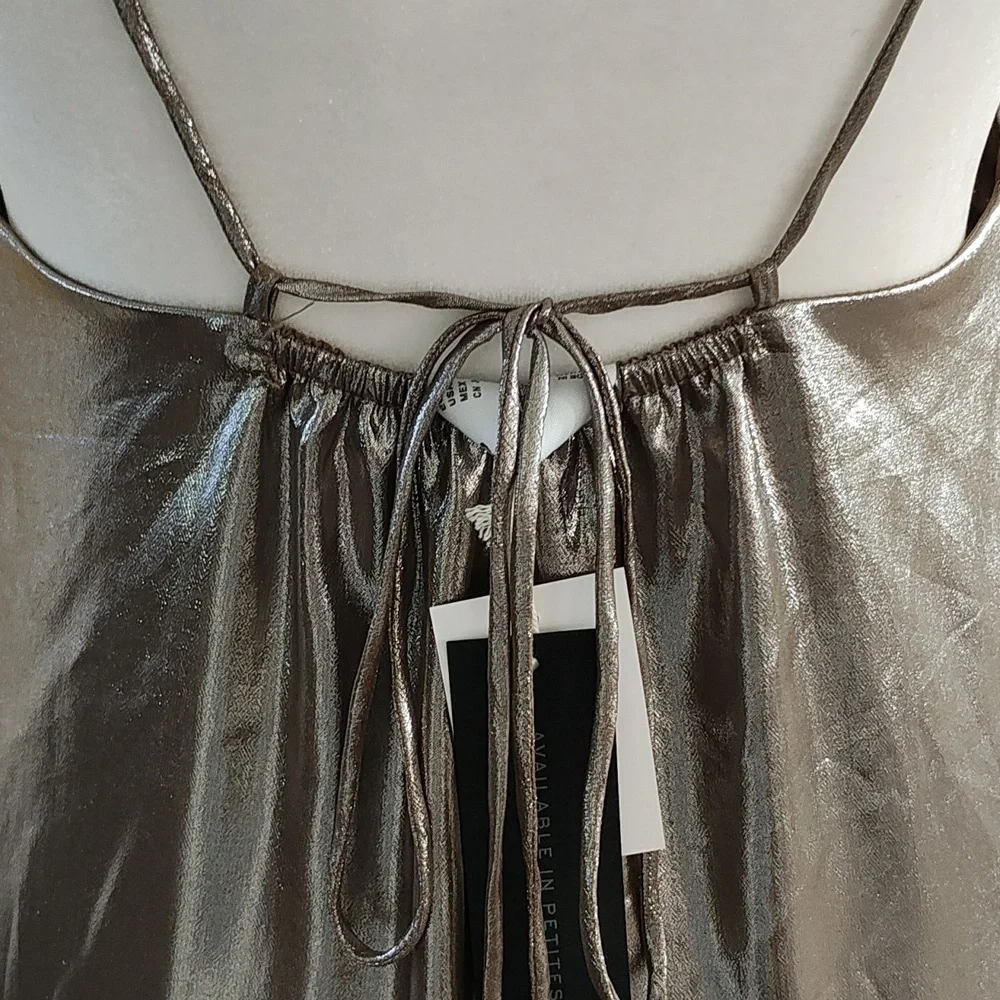 New Mango Metallic Party Dress Size XS - Picture 6 of 12